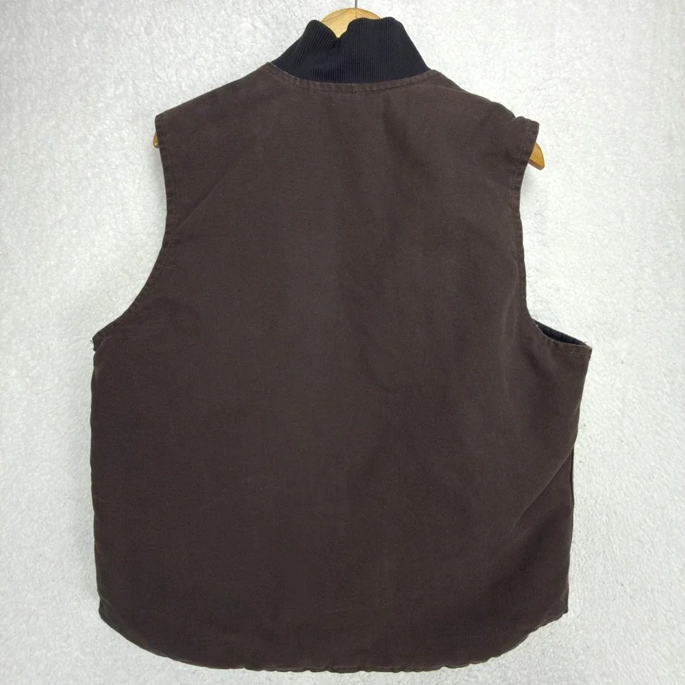 Carhartt Sandstone Vest Arctic Quilt Lined Mens Large V02 DKB Dark Brown EUC - Picture 2 of 10